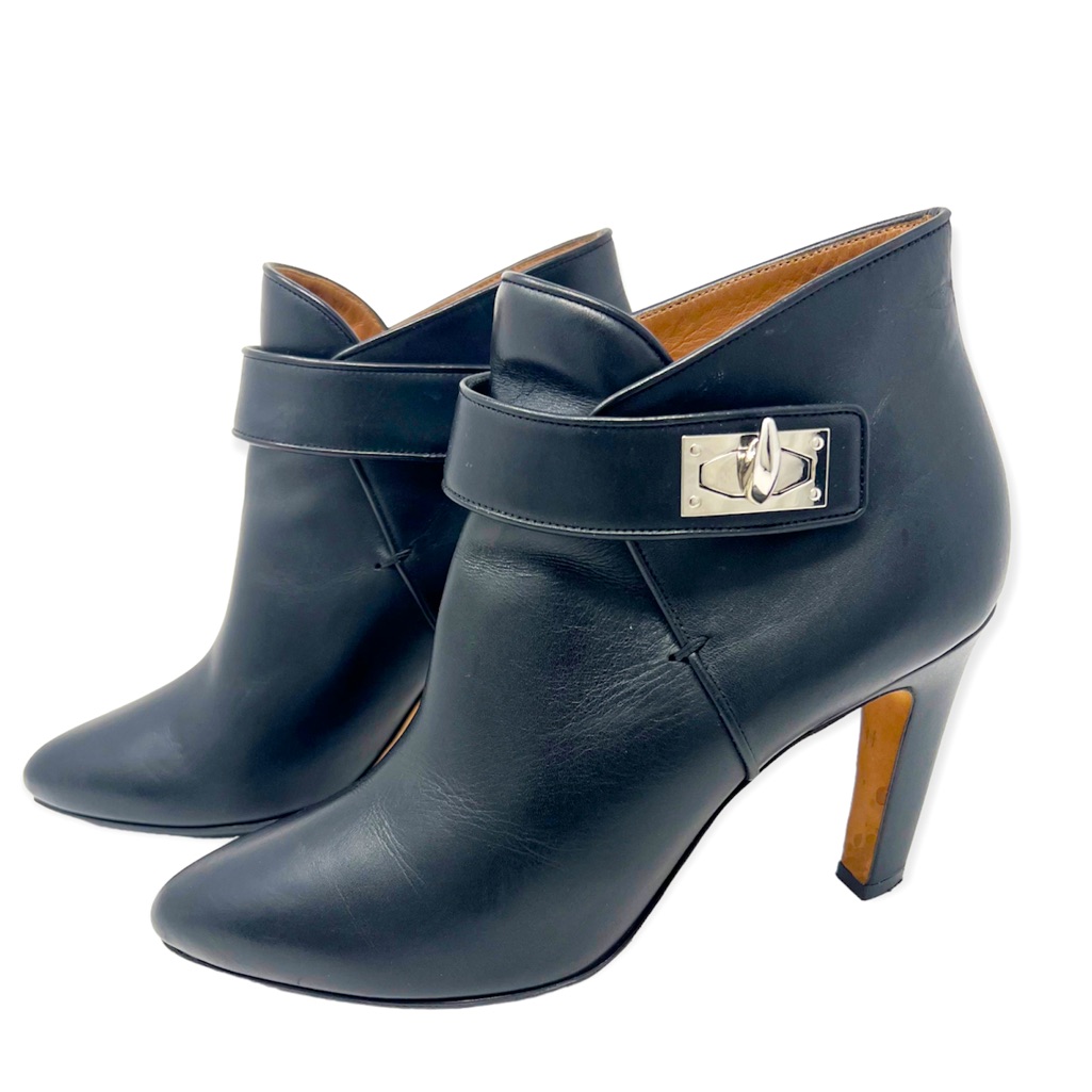 Givenchy Ankle Boots Black Heels Leather Size 6.5
